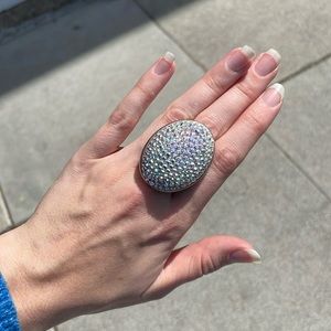 tarina tarantino giant egg swarovski ring